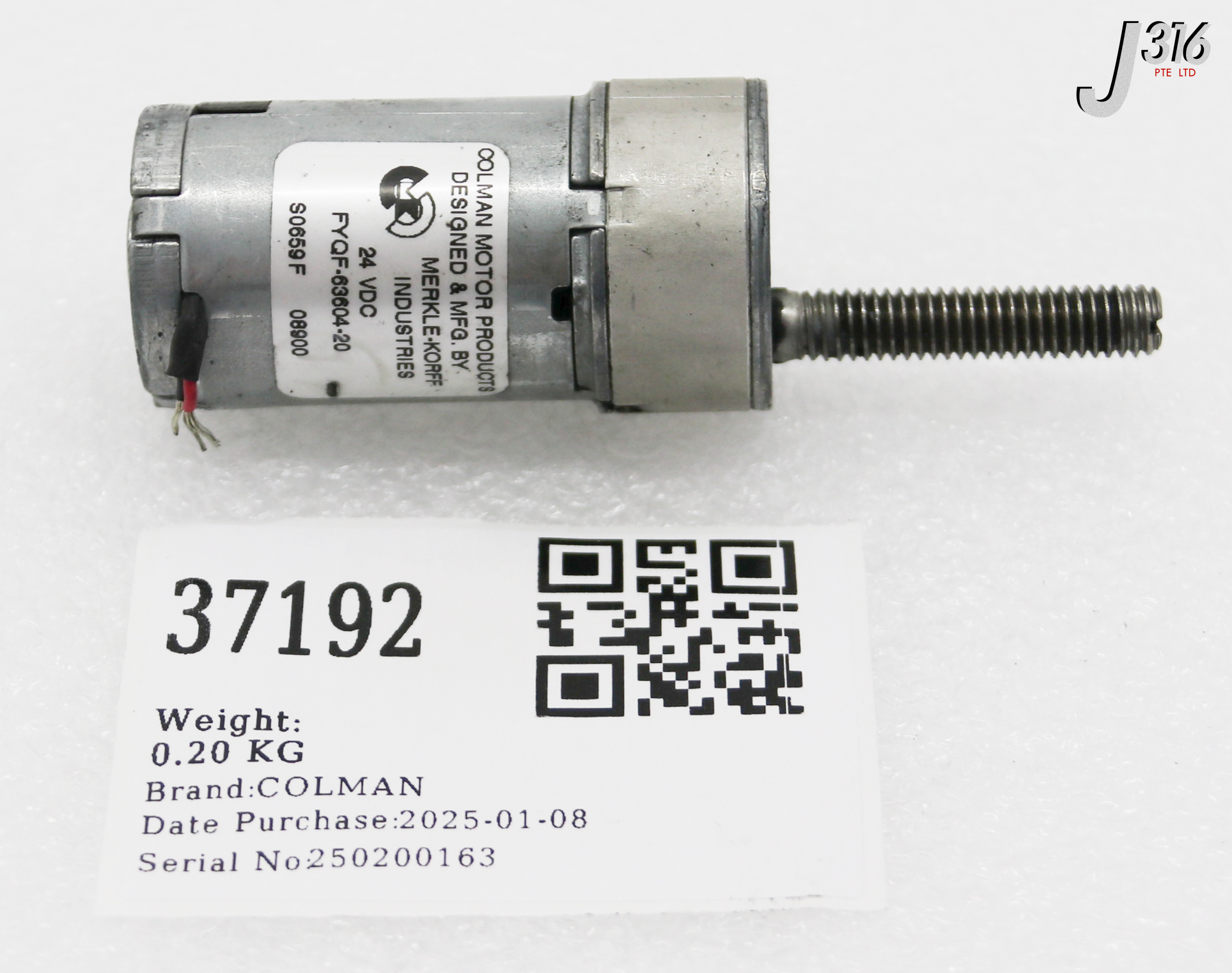 AN様 リクエスト 37192 COLMAN DC MOTOR, 24VDC FYQF-63604-20 | eBay